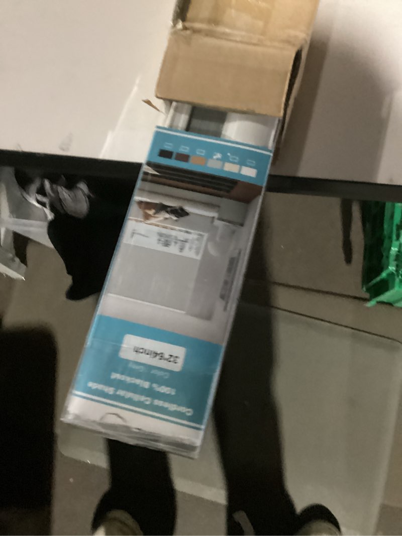 Condition photo showing Good Condition for Changshade Cordless Cellular Shades, Blackout Honeycomb Shades for Windows, Pull Down Pleated Blinds, Easy to Install for Indoor Windows and French Doors,32" W x 64" H, Grey Blackout Grey 32"W x 64"H