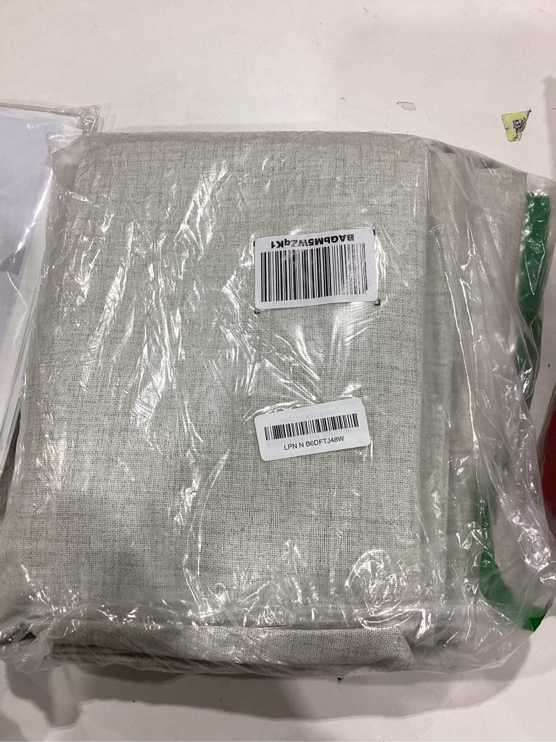 Condition photo showing Good Condition for Joydeco Blackout Curtains for Bedroom - 96 Inch Long 100% Light Blocking 2 Panels Light Beige Drapes, Thermal Insulated Room Darkening Curtains, Linen Textured for Living Room, Rod Pocket & Back Tabs Light Beige 52"W x 96"L (Pack of 2)