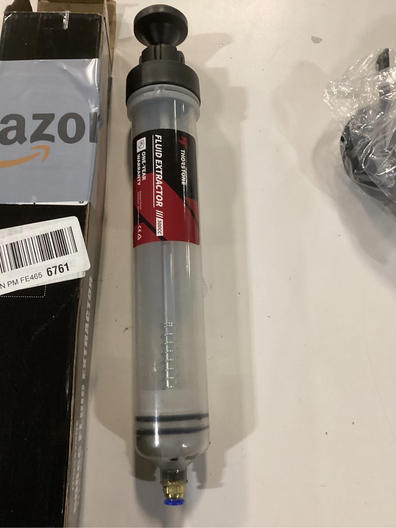 Condition photo showing As Is for Thorstone 500cc Automotive Fluid Extractor Pump, Manual Oil Change Syringe with 50cm Rubber Hose & 2pcs 22cm PVC Suction Tubes 500cc (50cm hose)