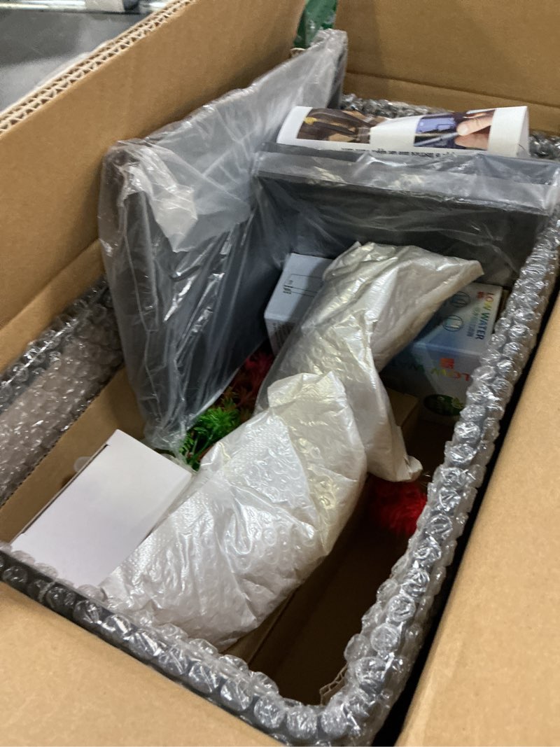 Condition photo showing New/Like New for (Tank + Light +Pump + Filter + Filter Balls) Turtle Tank Kit, Turtle Tank Starter Kit,Bottom Drainage, Multi-Function Areas for Turtles, Crabs,Fishes, Amphibians,Reptiles. (15.75 x 8.64 x8.64 Inch) M+Light+Pump+Filter+Filter Balls