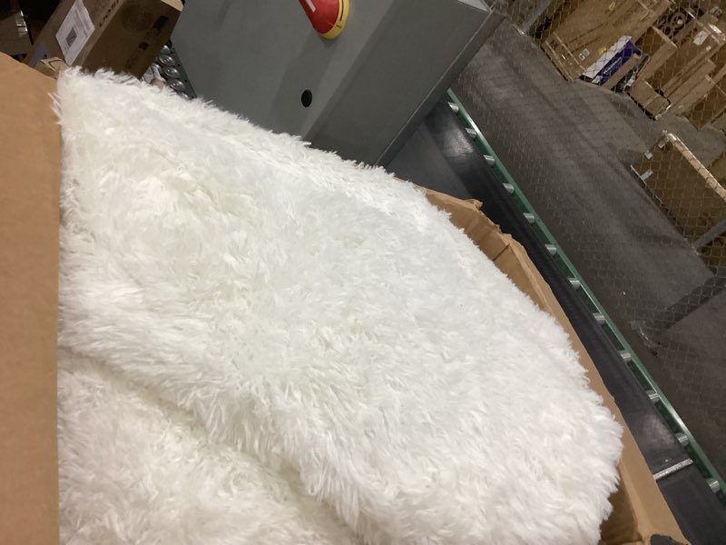 Condition photo showing Good Condition for OLANLY 9x12 Machine Washable Large Area Rugs for Living Room, Bedroom, Soft Fluffy Shaggy Bedside Rug, Indoor Floor Carpet for Kids Girls and Boys, Dorms, Nursery, Home Decor Aesthetic, Ivory 9x12 ft Ivory