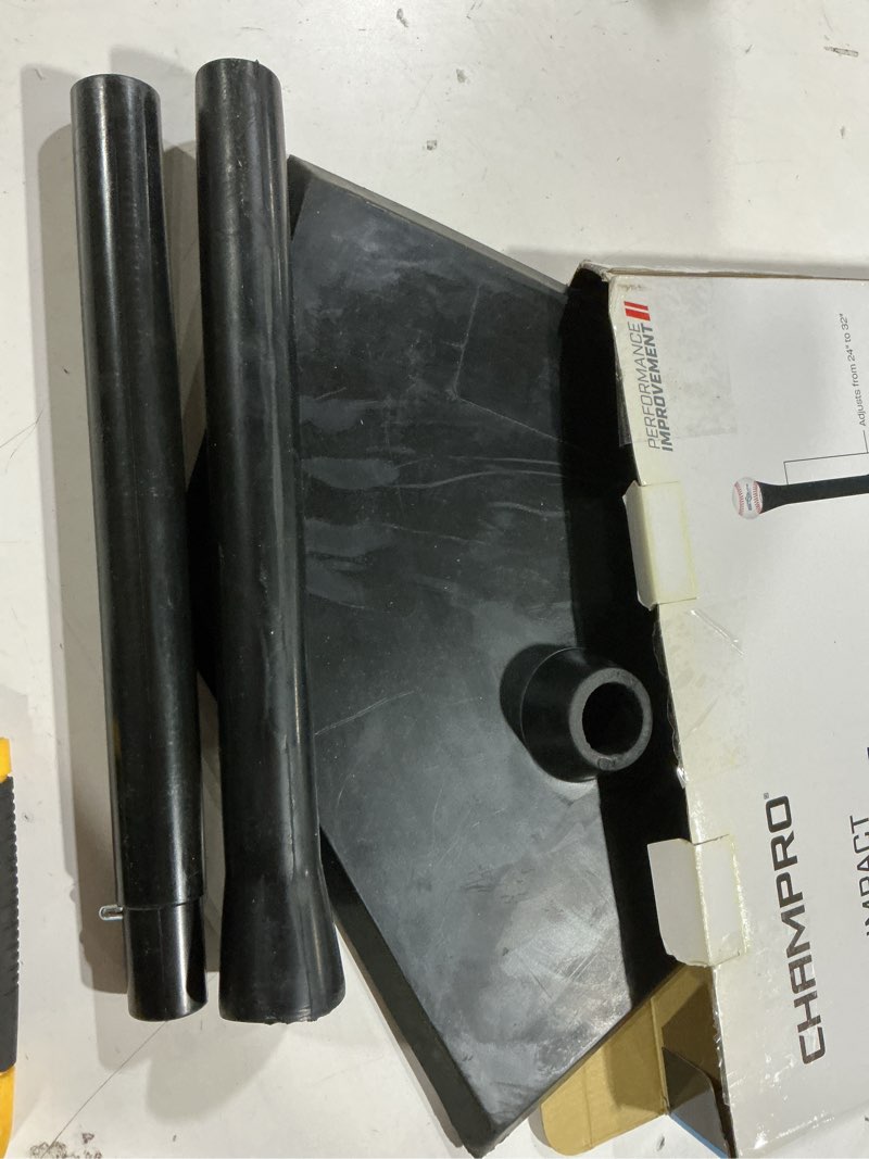 Condition photo showing Good Condition for champion sports deluxe batting tee – mounted on official home plate, adjustable telescopic molded rubber tee, multiple style options – singles & sets available