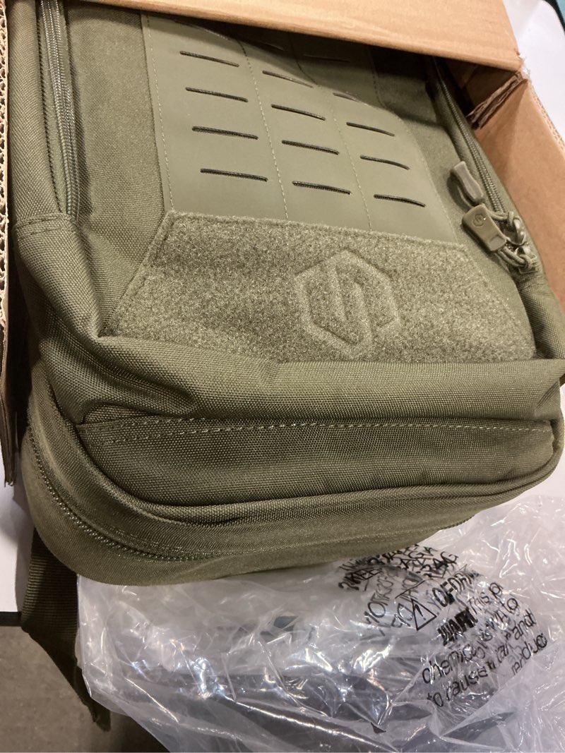 Condition photo showing As Is for Savior Equipment Urban Takedown Bag Backpack Survival Gun Transportation Case Sling Pack, Deluxe Carrying Handle, w/Shoulder Straps Included, Additional Storage Compartments Olive Drab Green 27" x 8"