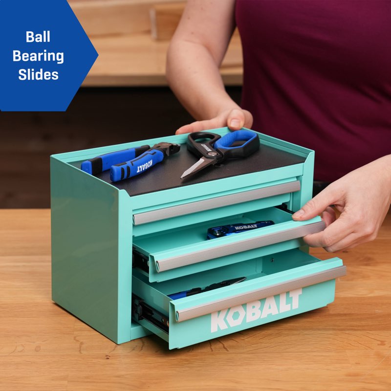 Kobalt Portable tool box 11.1-in W x 7.36-in H x 6.14-in D 3 -Drawer Tea