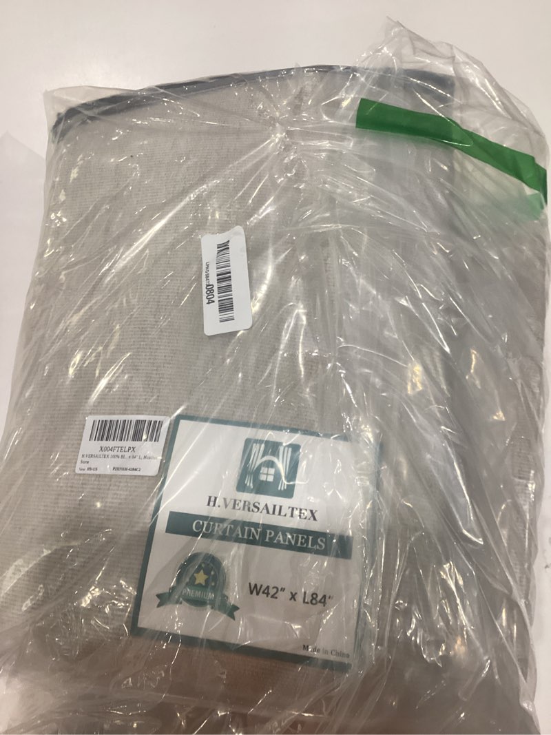 Condition photo showing Good Condition for h.versailtex 100% blackout curtains linen textured chenille curtains thermal insulated curtain panels with white flocking coating back, 42" w x 84" l, oyster grey(not solid) 42"w x 84"l (pack of 2) oyster grey
