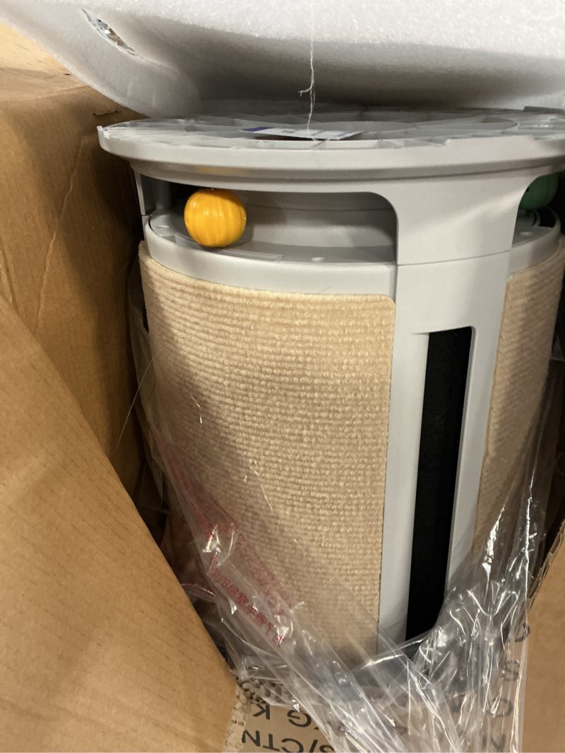 Condition photo showing As Is for oneisall pet air purifier for home: large room 3000 ft², h13 hepa washable filter, 360° airflow visible air cleaner for pet hair, odor allergies smoke dust, pm2.5 monitor,auto mode,cat toys,pp04