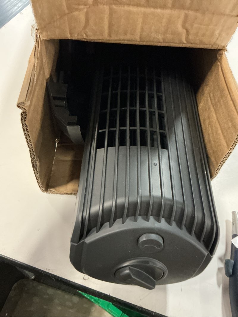 Condition photo showing As Is for amazon basics 28" 60-degree oscillating tower fan for bedroom, living room, office, with 3 speeds, intuitive mechanical control, black, 35w, 27.8"h x 9.4"d x 9.4"w 28" - mechanical control