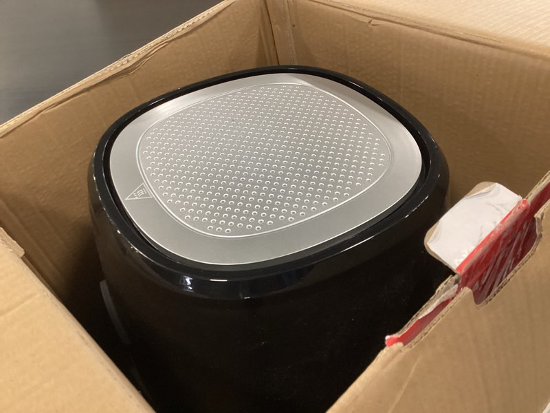 Condition photo showing As Is for Gourmia Air Fryer Oven Digital Display 6 Quart Large AirFryer Cooker 12 1-Touch Cooking Presets, XL Air Fryer Basket 1500w Power Multifunction Black and Stainless Steel Accents FRY FORCE GAF686