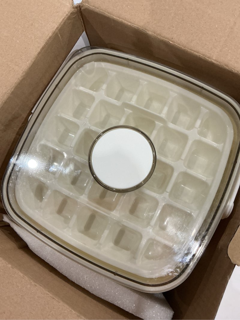 Condition photo showing Good Condition for premium ice cube tray - freezer ice tray ice mold ice maker for drinks whiskey beer cocktail coffee, transparent sealed lid design for keep ice clean, with tweezers and 2 ice trays storage h- white
