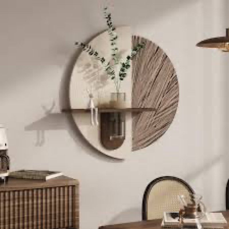 troartos 3d textured neutral abstract wall art with vase, white and brown wall decor with rabbit decoration, minimalist geometric artwork for living room hallway dining room bedroom office, 24x24 in