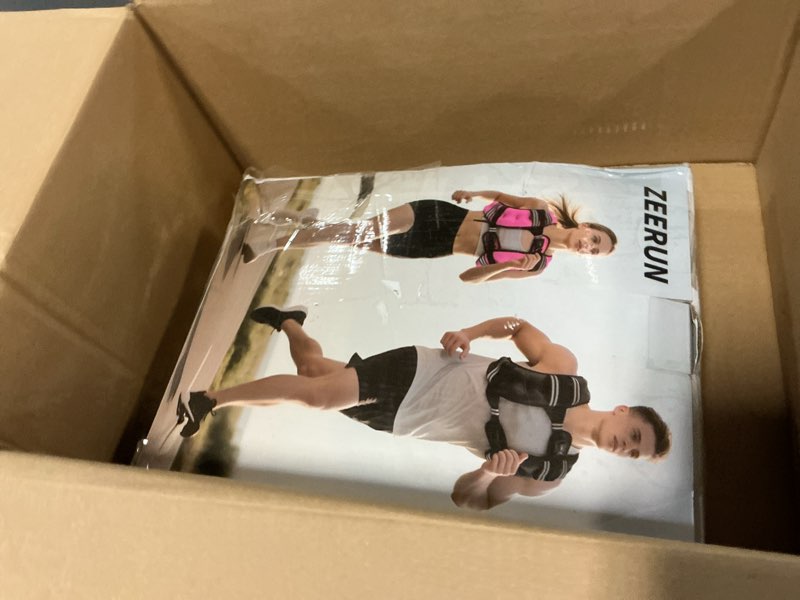 Condition photo showing Good Condition for Weighted Vest for Women & Men with Reflective Stripe and Adjustable Buckle, Comfortable & Durable Rucking Vest for Walking, Running & Strength Training 24 lb Black