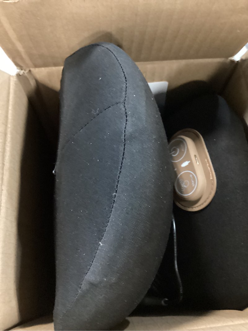 Condition photo showing Good Condition for 3-in-1 electric lumbar support pillow for bed and chair, triple fusion back massager with heat, vibration & traction, designed for lower back comfort and spine support black
