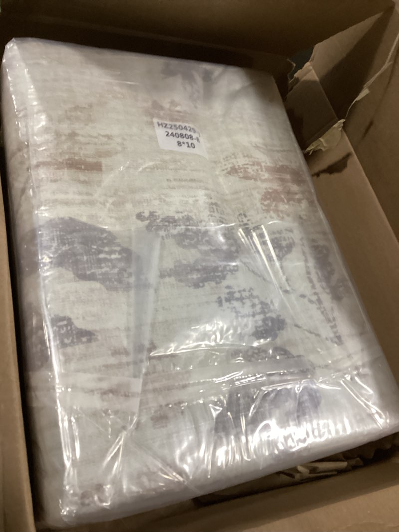 Condition photo showing Good Condition for Aoyaomi Rugs for Living Room 8x10 Rug, Washable Floral Boho Area Rug Non Slip Soft Low Pile Large Rugs for Bedroom Girls, Dining Room, Office, Kids Playroom(8'x10', Floral Beige) Floral Beige 8' x 10' (Rectangular)