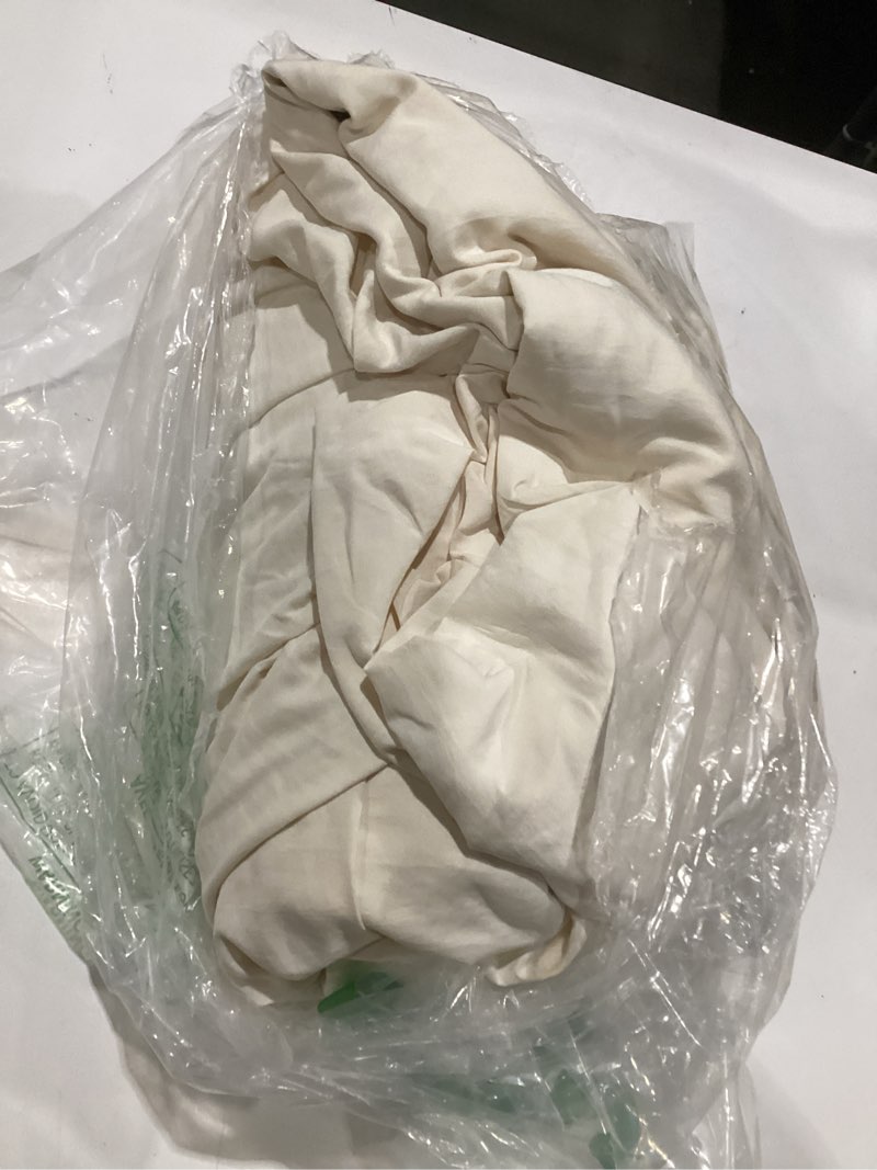 Condition photo showing As Is for bedsure duvet cover king size with fitted sheet - 4 pieces prewashed cotton-like soft bedding set, includes 1 duvet cover 104x90 inches with zipper closure, 2 pillow shams, 1 fitted sheet, oat milk 02 - cream (no comforter) king (with fitted sheet)