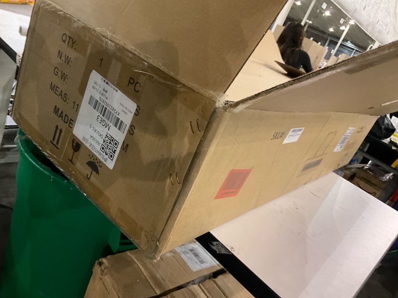 Condition photo showing As Is for 35 Inch Crystal Chandelier for Dining Room Modern Rectangular Chandeliers Over Table 6 Lights Rectangle Ceiling Pendant Lighting for Kitchen Island Black & Polish Nickel L35"