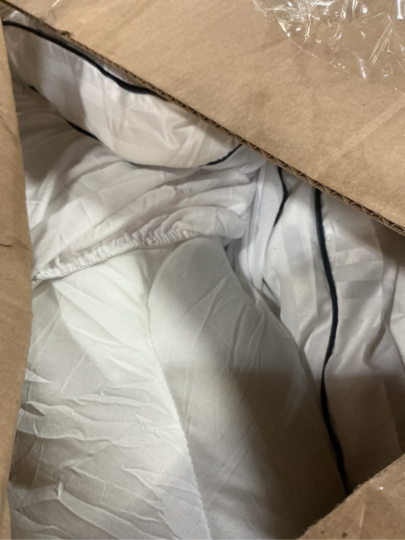 Condition photo showing As Is for bedlore queen mattress topper, thick pillow top bed cover for back pain relief, soft mattress pad with deep pockets 6-18 inch
