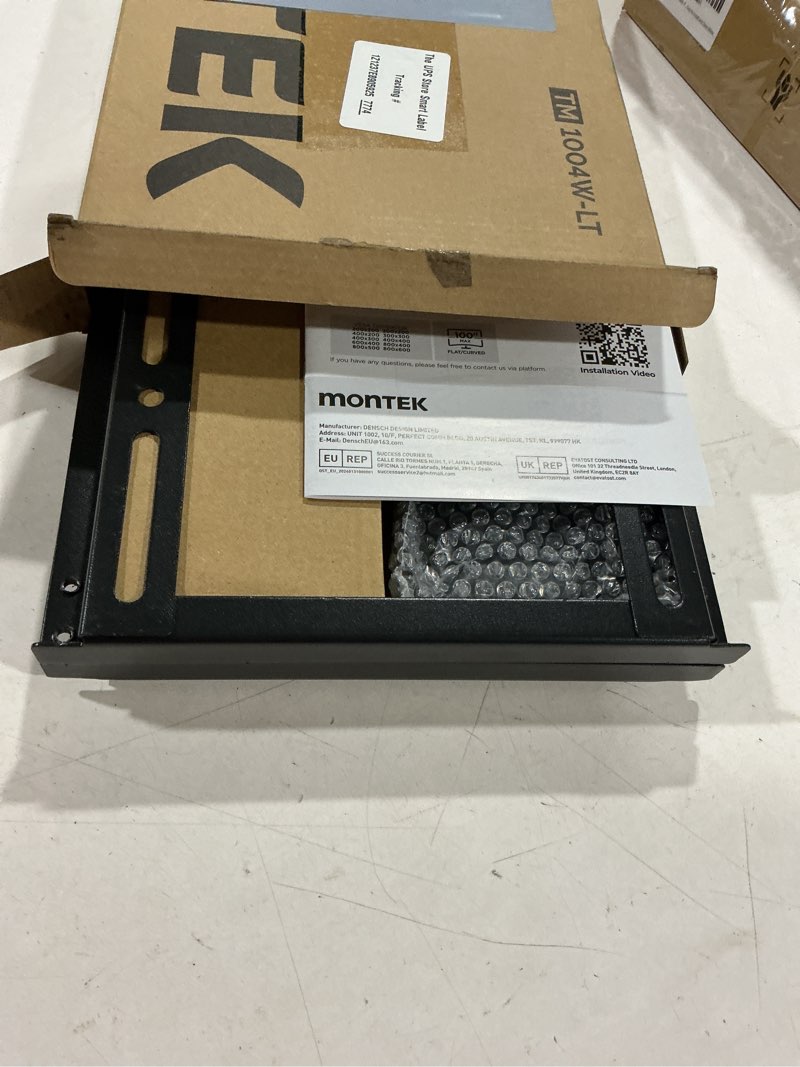 Condition photo showing Good Condition for montek heavy duty tilt tv wall mount for 43–100 inch tvs, 200 lbs capacity | anti-glare tilt, ultra slim low profile bracket, max vesa 800x600mm, fits 16"/18"/24"/32" studs, 4x load tested