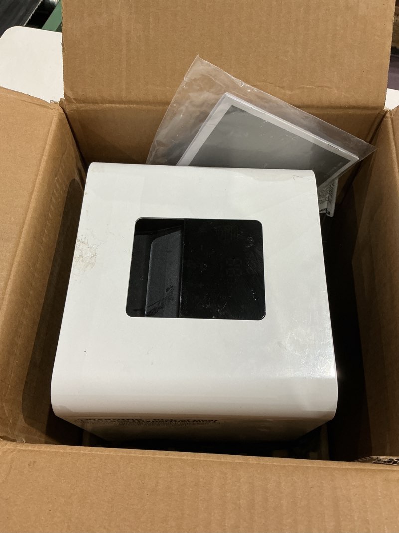 Condition photo showing As Is for vornado velocity cube 5 osc whole room space heater with 70º oscillation, remote control, vortex heat circulation, led touch controls, 1-12 hour timer, advanced safety, auto-climate control, white