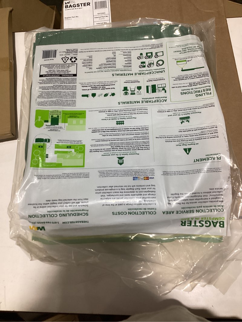 Condition photo showing New/Like New for BAGSTER 3CUYD Dumpster in a Bag holds up to 3,300 lb, Green