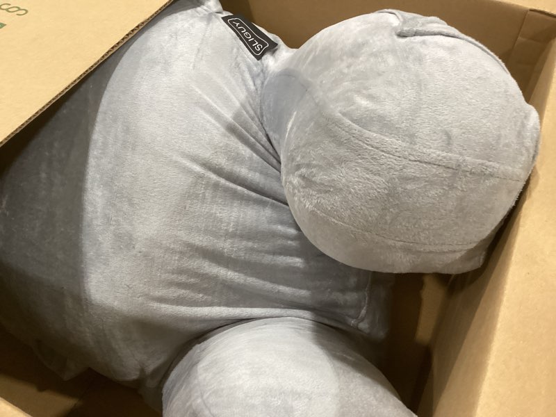 Condition photo showing As Is for reading pillow-bed rest pillow with detachable neck roll & higher support arm for sitting in bed couch or floor-backrest reading pillow adult back pillow for reading/watching tv/gaming/relaxing