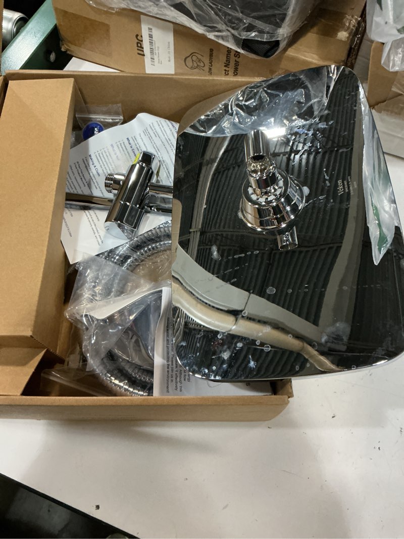 Condition photo showing Good Condition for veken 11.8" rain shower head with handheld, high pressure handheld shower with multi spray modes, rainfall combo with 15" metal extension arm, detachable dual shower, bathroom decor, chrome silver chrome 11.8 inch high pressure