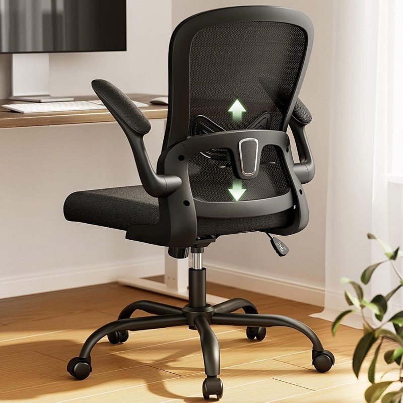 marsail office chair ergonomic-desk chair: office chair with adjustable lumbar support, flip-up armrests swivel home office task chair