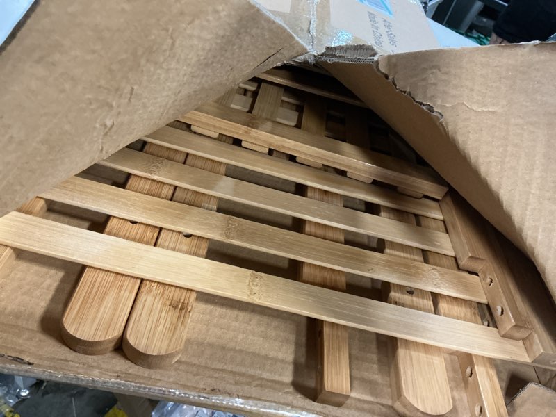 Condition photo showing Good Condition for small clothes racks,kids clothes hanging rack, bamboo wood clothing garment rack with shelves, free standing corner dress costume rack for small place,bedroom,bathroom, portable square