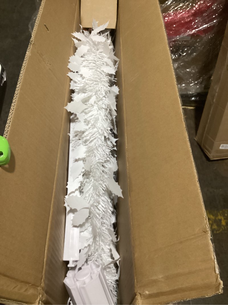 Condition photo showing Good Condition for White Prelit Christmas Tree 7Ft, Artificial Christmas Tree with Lights, Pop up Foldable White Xmas Tree for Indoor Outdoor Holiday Decor, Plug in Christmas Tree with Stand