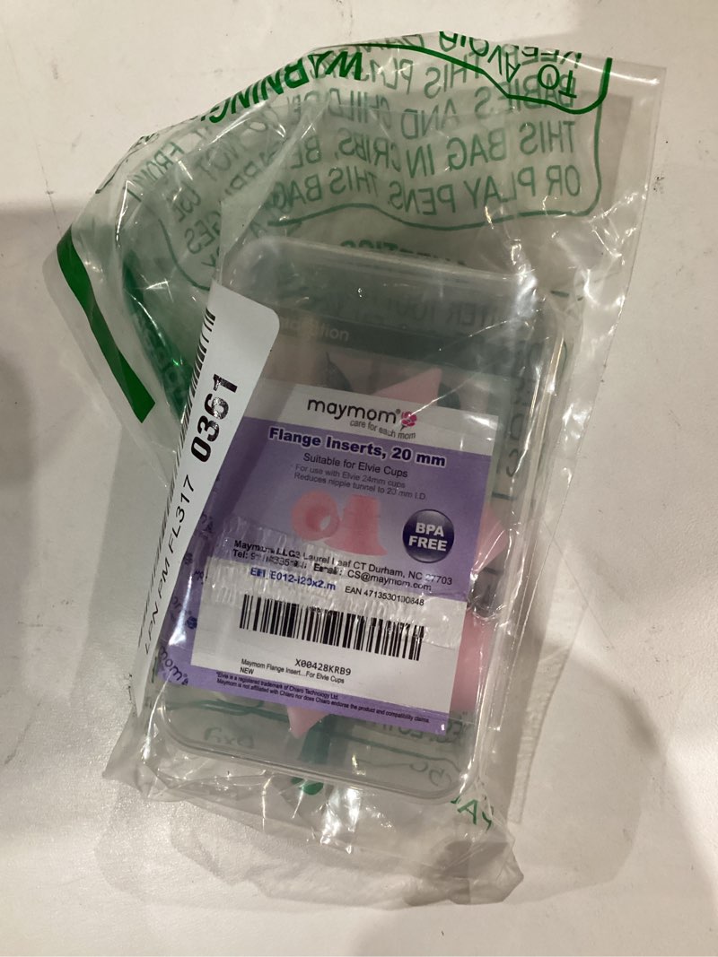 Condition photo showing Good Condition for maymom 20 mm flange insert pink compatible with elvie single/double electric, elvie stride cup (24mm), compatible with medela personalfit flex shield, not original elvie replacement parts 20mm short