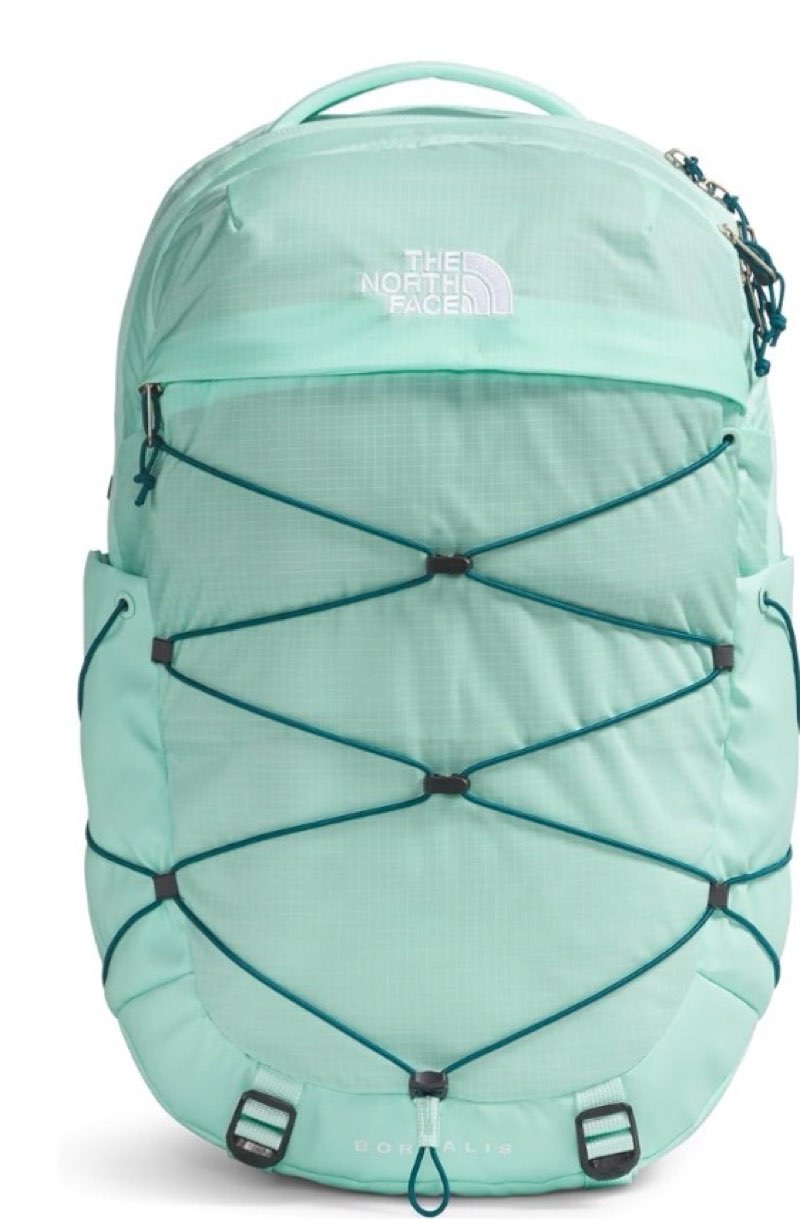 the north face women's borealis commuter laptop backpack, crater aqua/blue moss, one size
