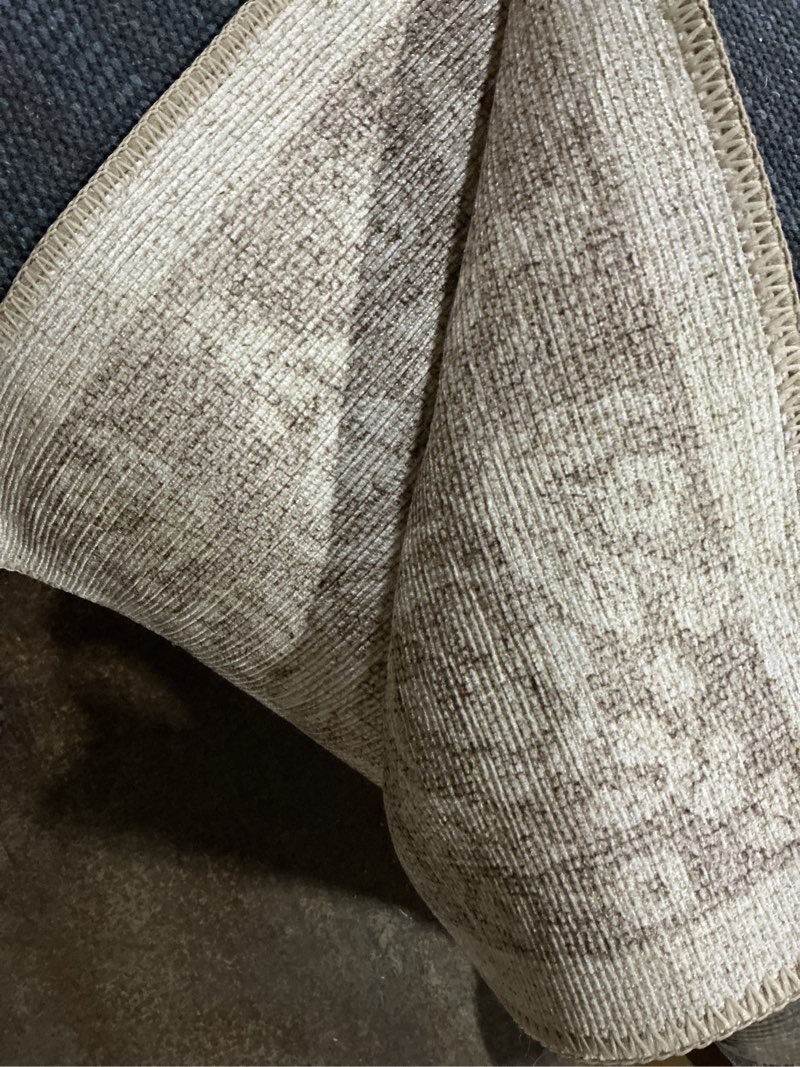 Condition photo showing As Is for loloi rifle paper co. maison collection mao-02 bough natural 8'-4" x 11'-6", .19" pile height, area rug bough natural 8'4" x 11'6" (rectangular)