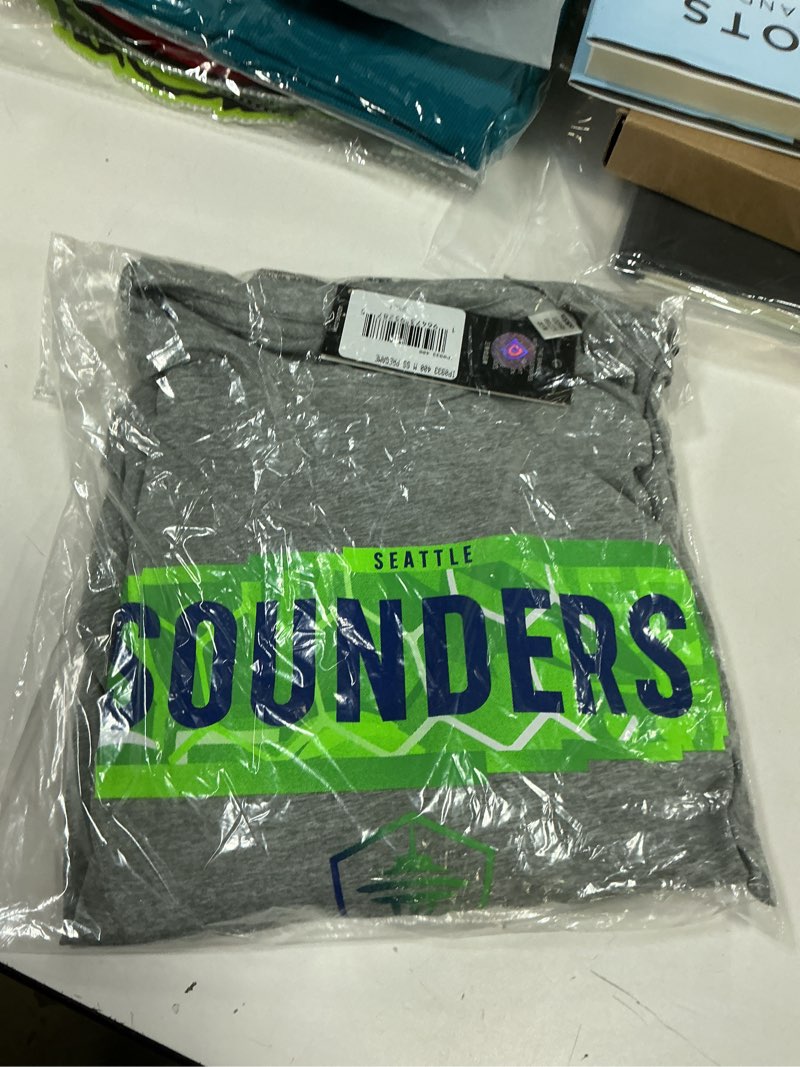 Condition photo showing New/Like New for Adidas Mens Seattle Sounders MLS Short Sleeve T-Shirt XX-Large Tall Black Seattle Sounders