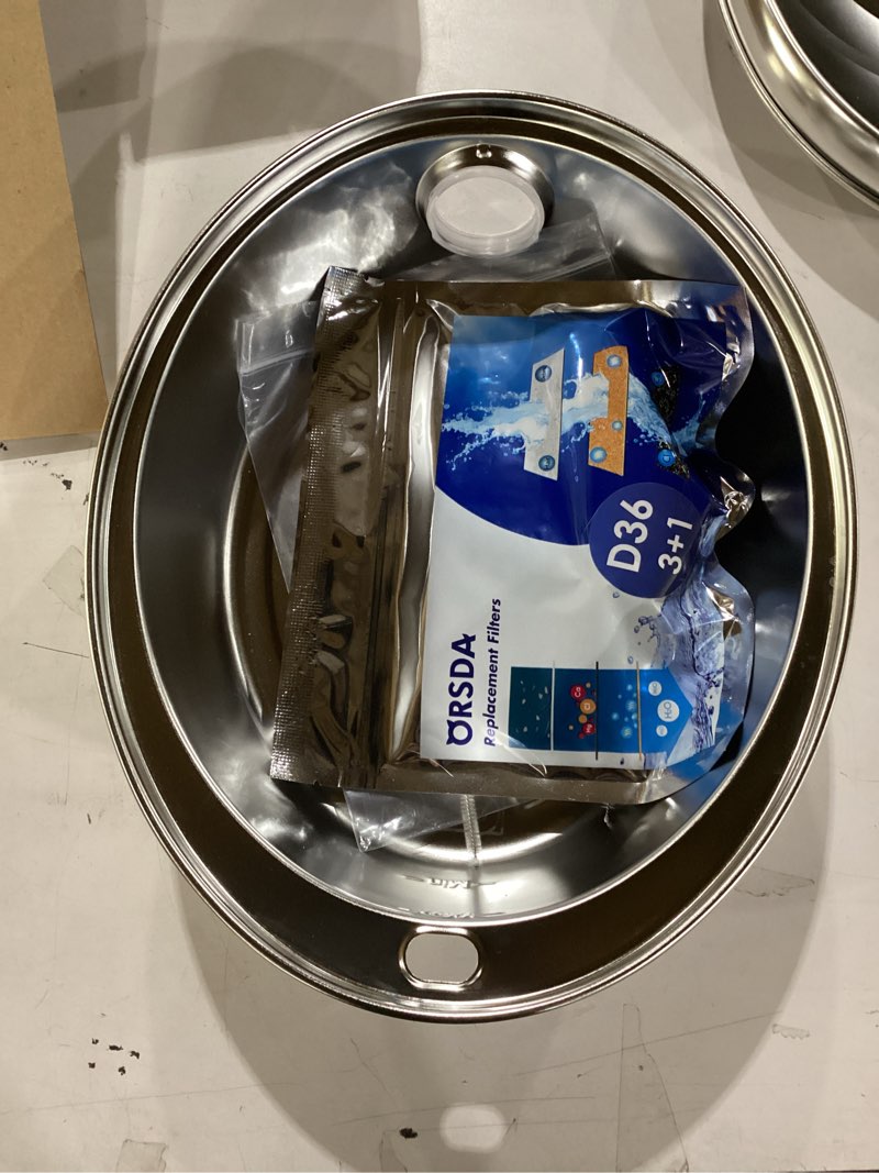 Condition photo showing Good Condition for orsda cat water fountain stainless steel, cat fountains for drinking, 67oz/2l automatic pet fountain water dispenser with water level window for cats and small dogs- 4pcs filters (d36-f) d36/2l faucet & visual cat fountain + 4 filters