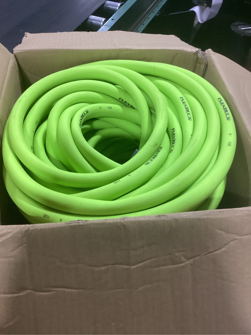 Condition photo showing Good Condition for flexzilla garden hose with swivelgrip, 5/8 in. x 100 ft., lightweight all-weather water hose, durable and flexible, leak-free connections swivelgrip 100ft chartreuse