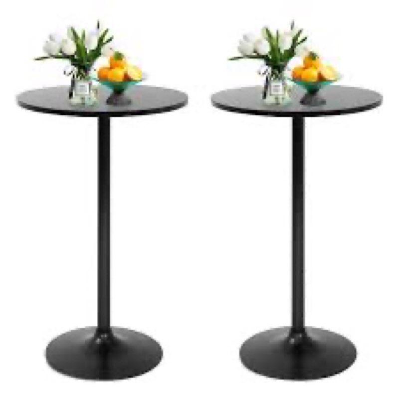 FDW Bistro Pub Table 2 Pack 40 Inch Height Cocktail Table Round Bistro Bar Table for Home and Kitche
