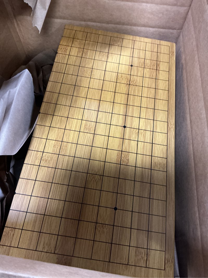 Condition photo showing As Is for 19x19 / Go Game SetHigh Grade Gift Box Board with Single Convex Melamine Stones and Bamboo Bowls Set
