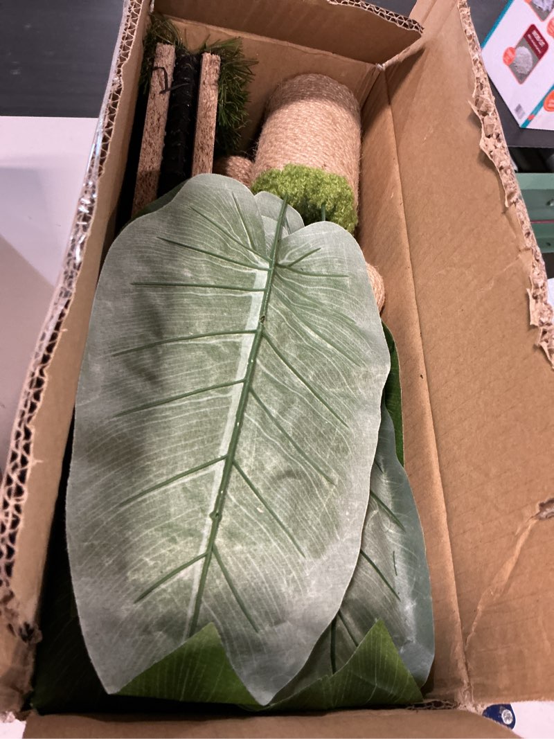 Condition photo showing Good Condition for cat scratching post 35'' tall cat scratcher tree tower scratching posts for indoor cats with cat toy mouse hole and interactive wooden ball for kittens adults cats