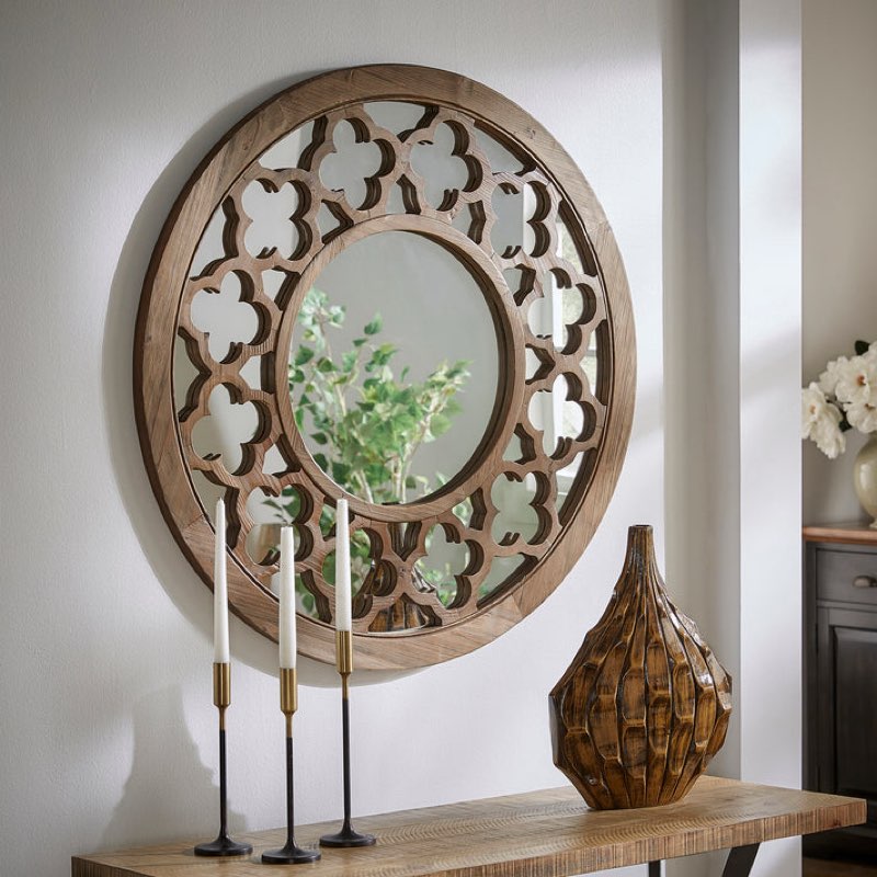 (Similar) Round Wood Wall Mirror