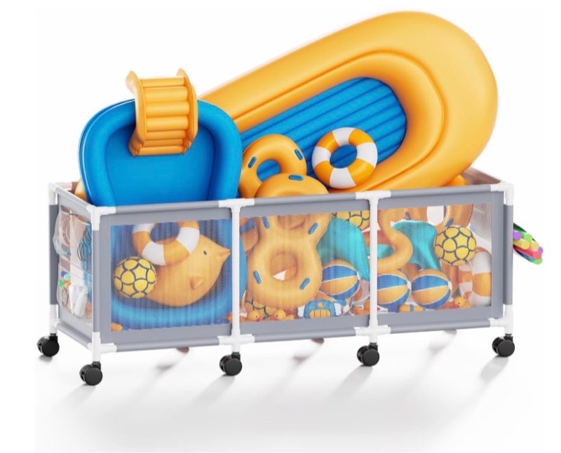 large swimming pool storage bin, black 