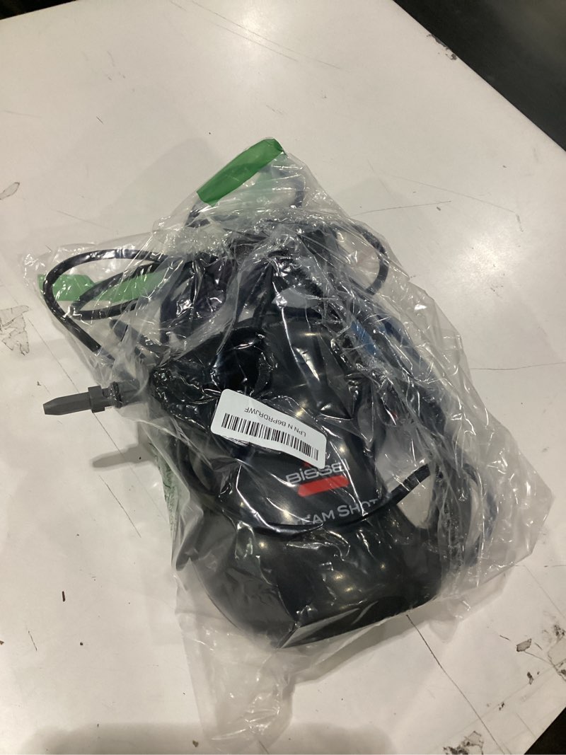 Condition photo showing As Is for (Missing parts ,used) BISSELL Steam Shot Omni Pressurized Handheld Multi-Surface Natural Portable Steam Cleaner with 7 tools for tile, grout, windows, bathrooms, kitchen, auto