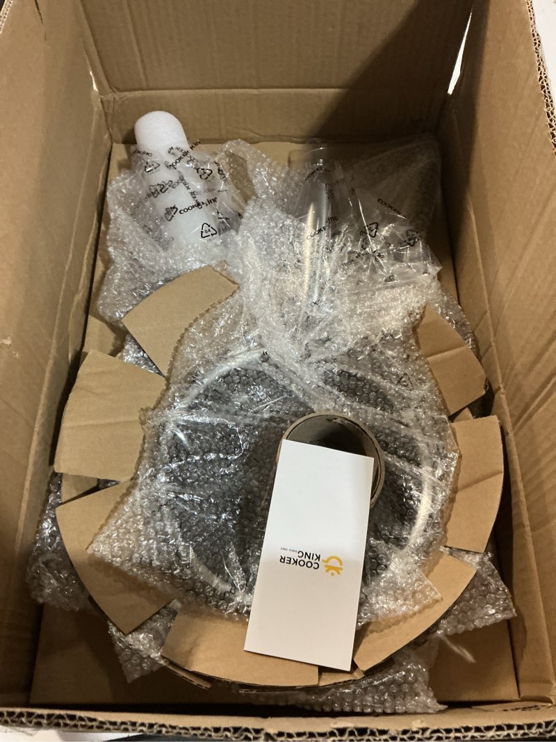 Condition photo showing New/Like New for COOKER KING Non-toxic Frying Pans Set of 3 (8+10+12 Inch), Tri Ply Stainless Steel Pans, Induction Pan Set, Chef's Pan, Skillets Dishwasher & Oven Safe, Stay-Cool Handles, Compatible with All Cooktops Stainless Steel 8+10+12 Inch