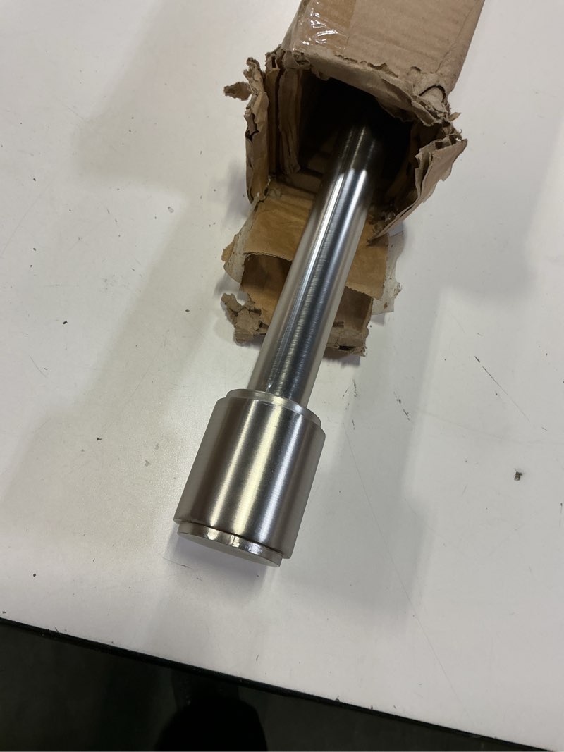 Condition photo showing Good Condition for kemmie 1" window treatment curtain rod with cylindrical cap finials, single drapery rod adjustable length 36-72", matted nickel matted nickel 36-72"