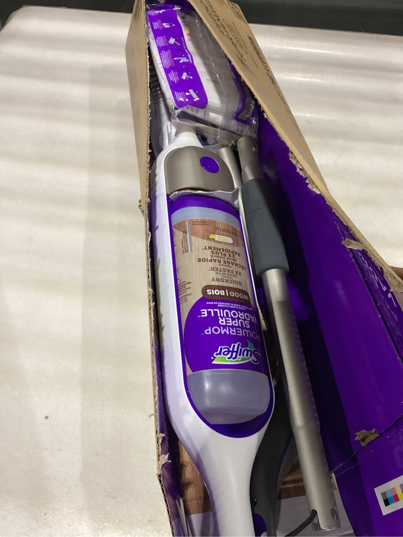 Condition photo showing As Is for Swiffer PowerMop Wood Mop Kit for Floor Cleaning  Lemon Scent