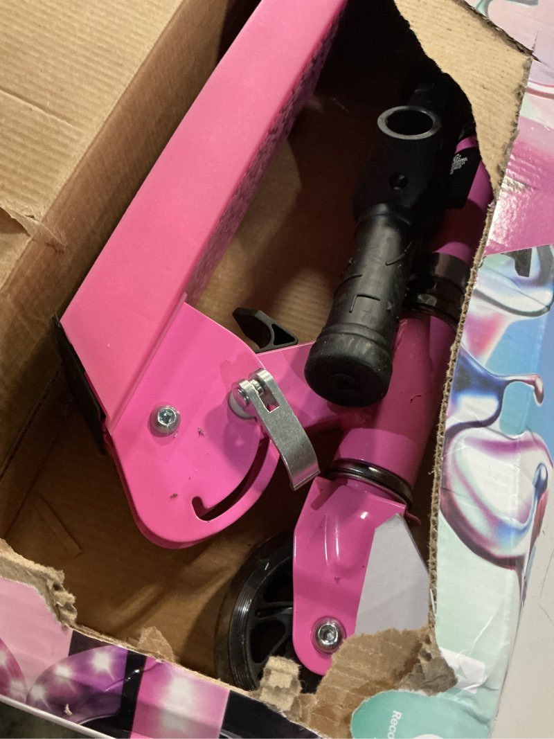 Condition photo showing Good Condition for jetson jupiter kids 2-wheel light-up kick scooter, led lights on handlebar, stem, wheels & deck, adjustable handlebar, rear brake, easy-folding mechanism, ages 5+ jupiter pink