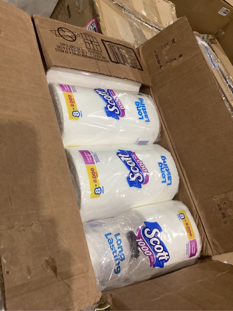 Condition photo showing As Is for Scott 1000 Trusted Clean Toilet Paper, 32 Rolls, Septic-Safe, 1-Ply Toilet Tissue Regular 1000 Sheets (Pack of 32)