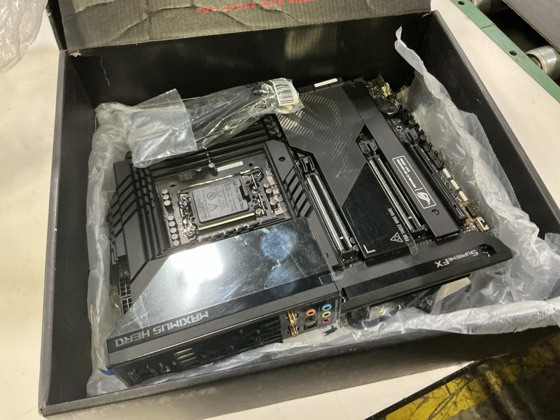 Condition photo showing As Is for asus rog maximus z790 dark hero (wifi 7) lga 1700(intel 14th &13th&12th gen) atx gaming motherboard(pcie 5.0x16, 5xm.2 slots,ddr5,2x thunderbolt 4 ports, usb type-c front-panel) lga 1700|12th/13th/14th gen z790 dark hero|m.2 x5|wifi 7|