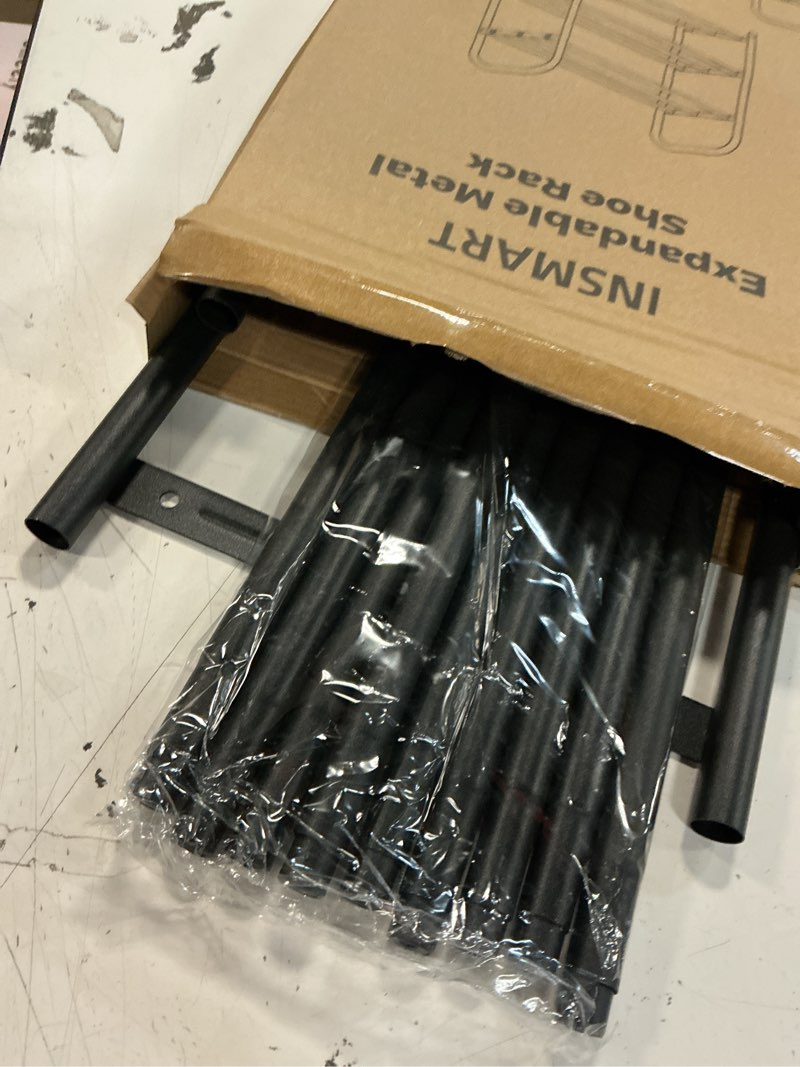 Condition photo showing Good Condition for INSMART 3-Tier Expandable Shoe Rack, Stackable and Adjustable Shoes Organizer Storage Shelf, Sturdy and Durable Metal Structure Free Standing Shoe Rack for Closet Entryway Doorway