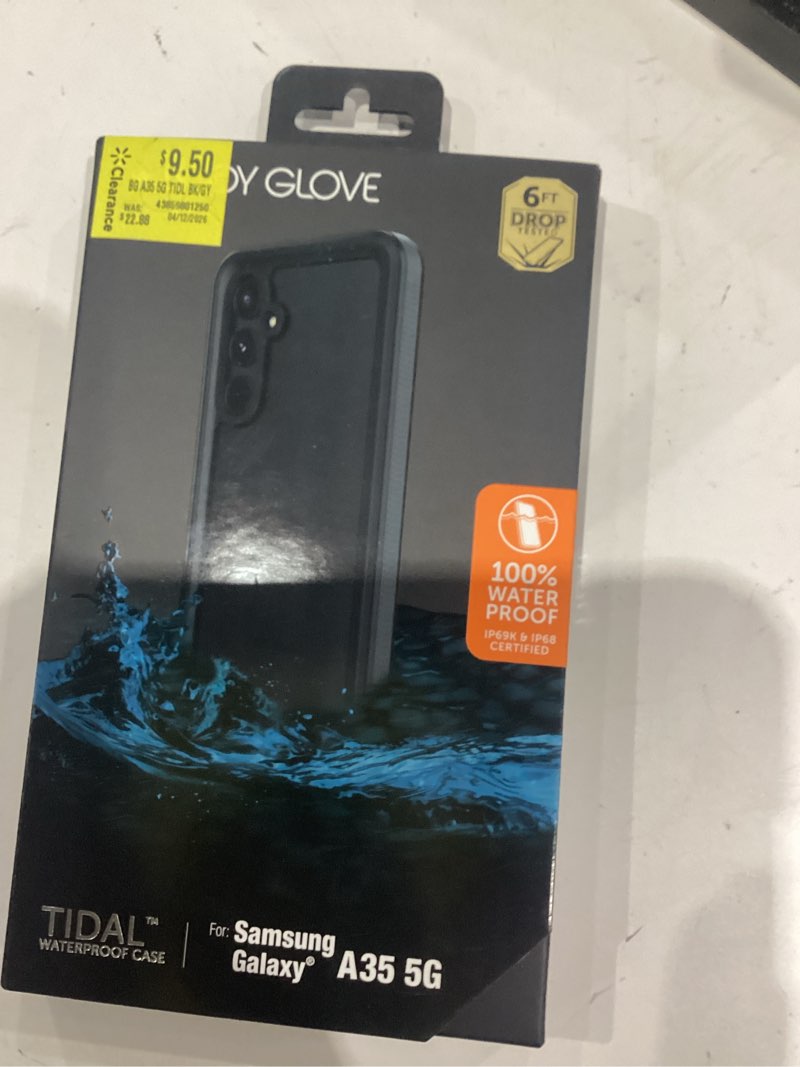 Condition photo showing As Is for body glove tidal waterproof phone case for samsung galaxy a35 5g – black/gray