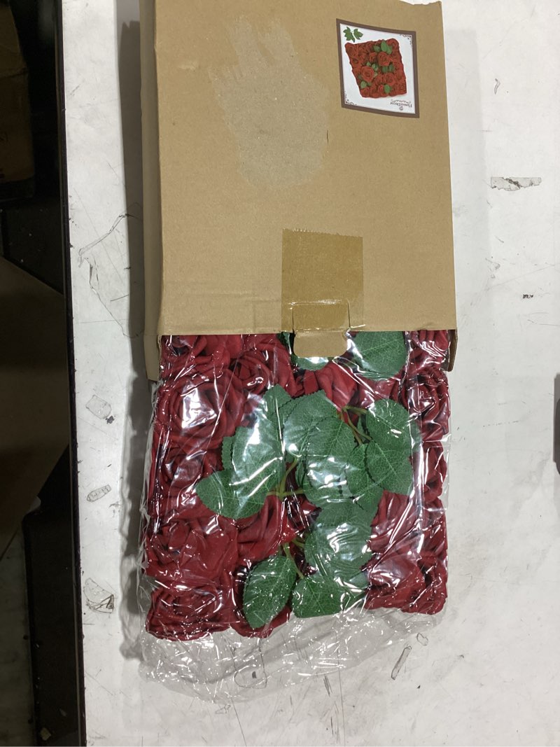 Condition photo showing Good Condition for amyhomie artificial flowers dark red rose 25pcs real looking fake roses w/stem for diy wedding bouquets centerpieces arrangements party baby shower mothers day christmas tree decorations dark red 25