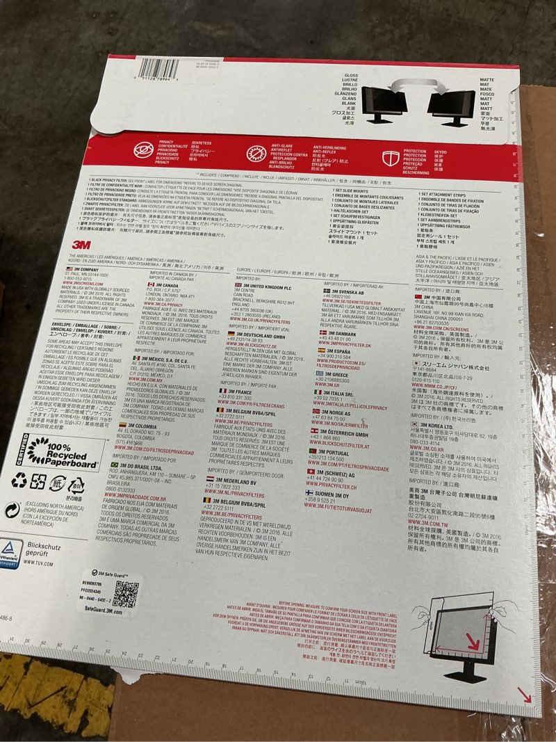 Condition photo showing New/Like New for 3m™ privacy filter screen for monitors, 20" widescreen (16:9), pf200w9b